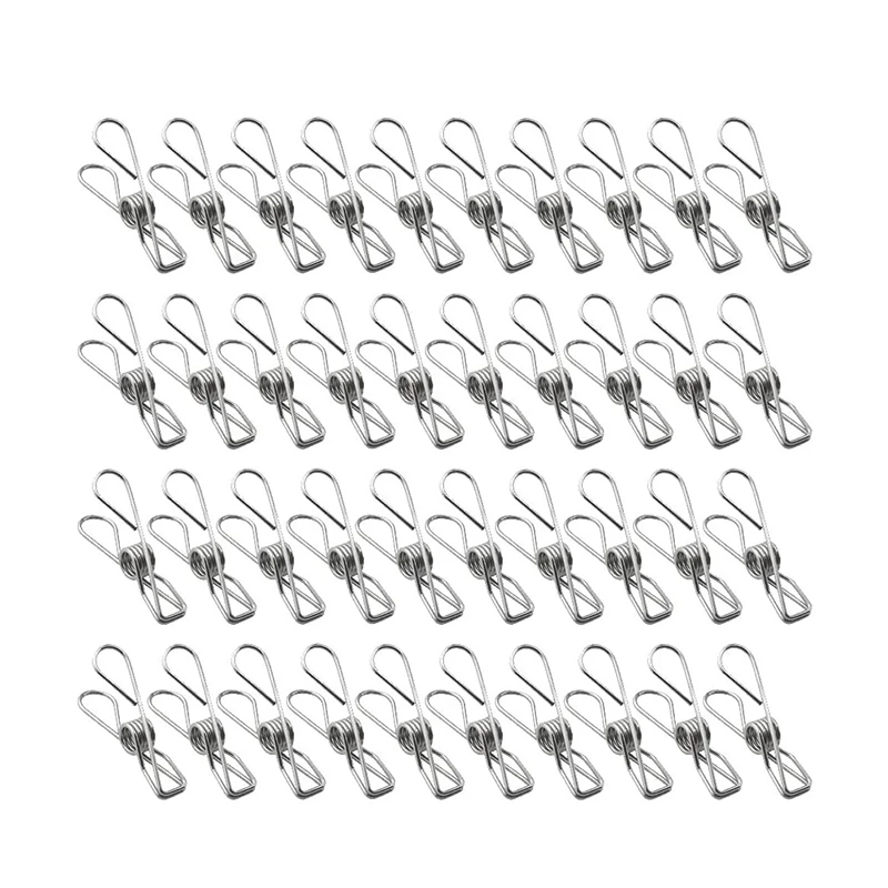 

NEW-40 PCS Clothespins Sock Pins Stainless Steel Metal Clothes Pins For Outdoor Clothesline Pictures Home Office Document