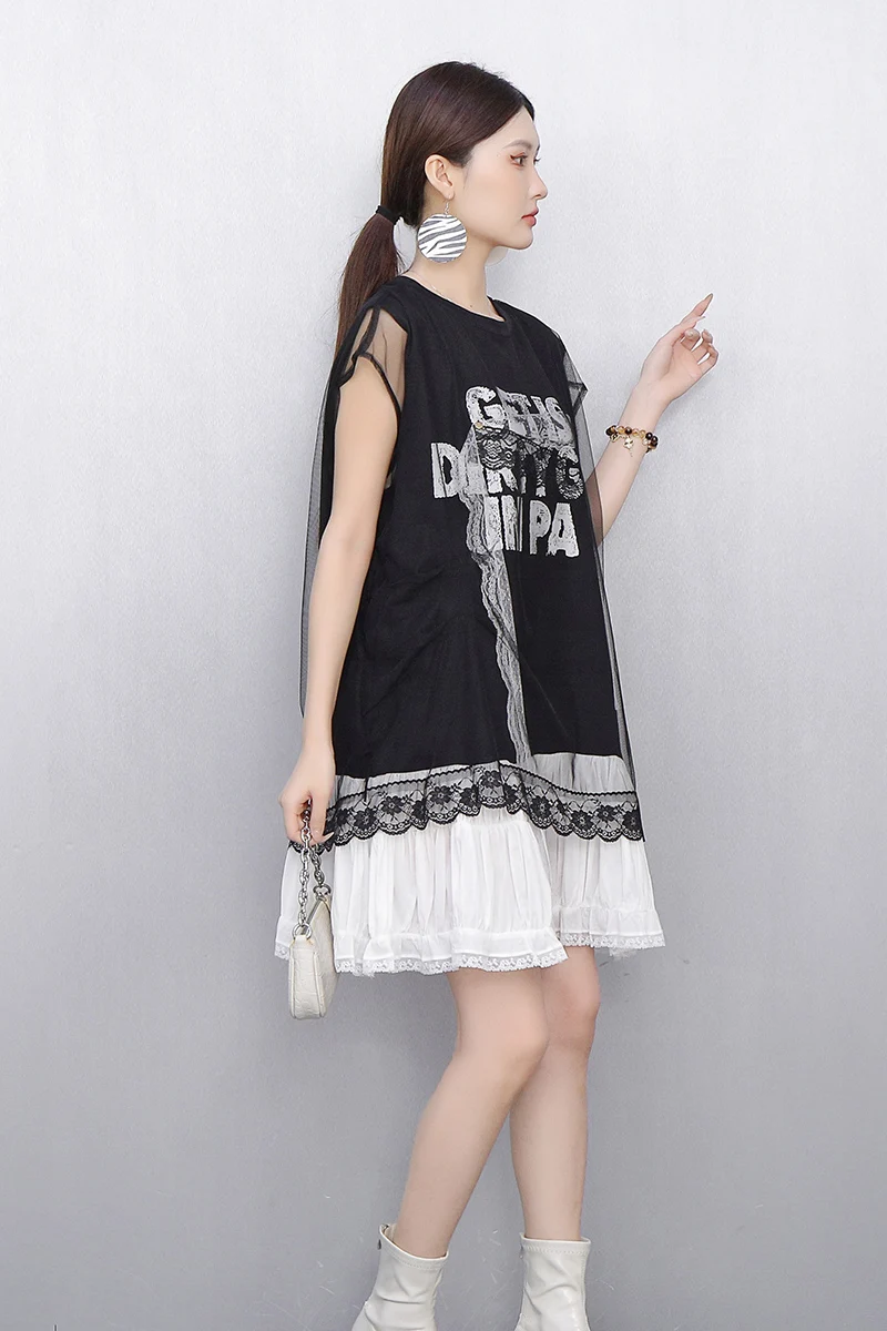 2025 Zomer Nieuwe Elegante Mode Vrouwen Losse T-shirts Korte Jurken Dames Korte Mouw Mode Jurk Groothandel J1218