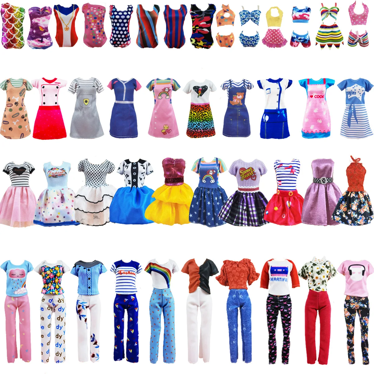 6 items/set Fashion Dolls Accessories Random =3  Swimsuit +2 Dress +1 Suit Doll Clothes for Barbie Game Kids Toys Birthday Gift