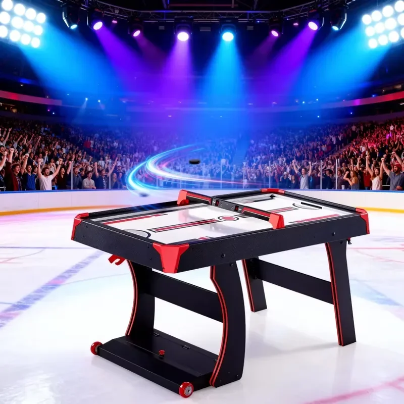 Manufacturer electric wholesale indoor amusement arcade sports game machine 2 people MDF air hockey table AK-H010 for sale