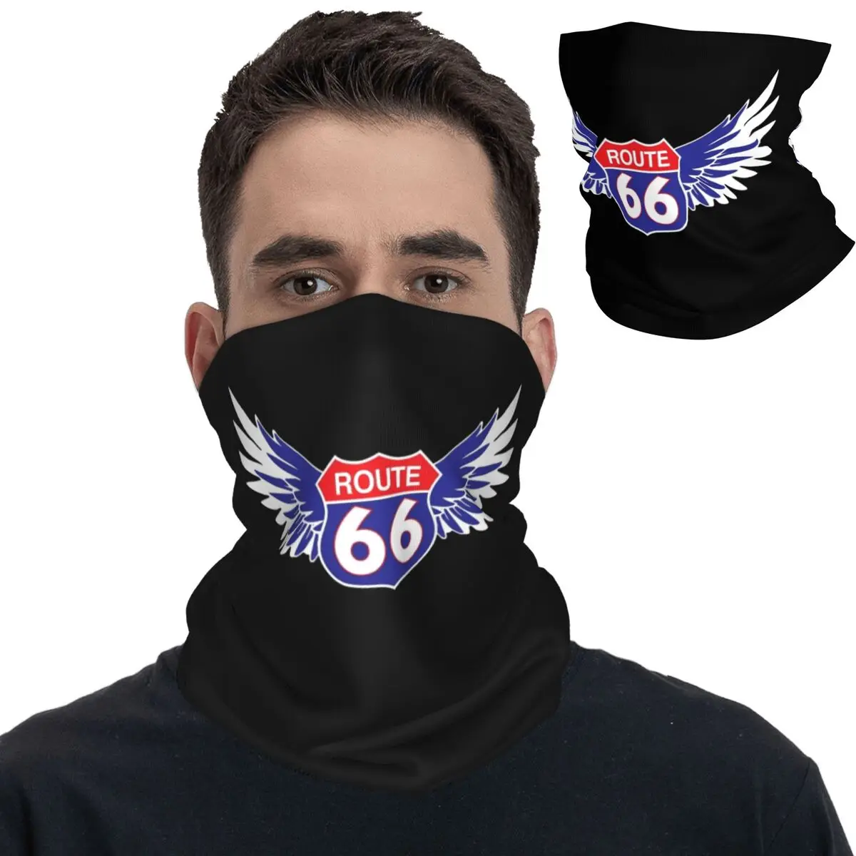 Route 66 Bandana Neck Cover Printed California Sign Balaclavas Wrap Scarf Multifunctional Headband Unisex Adult All Season