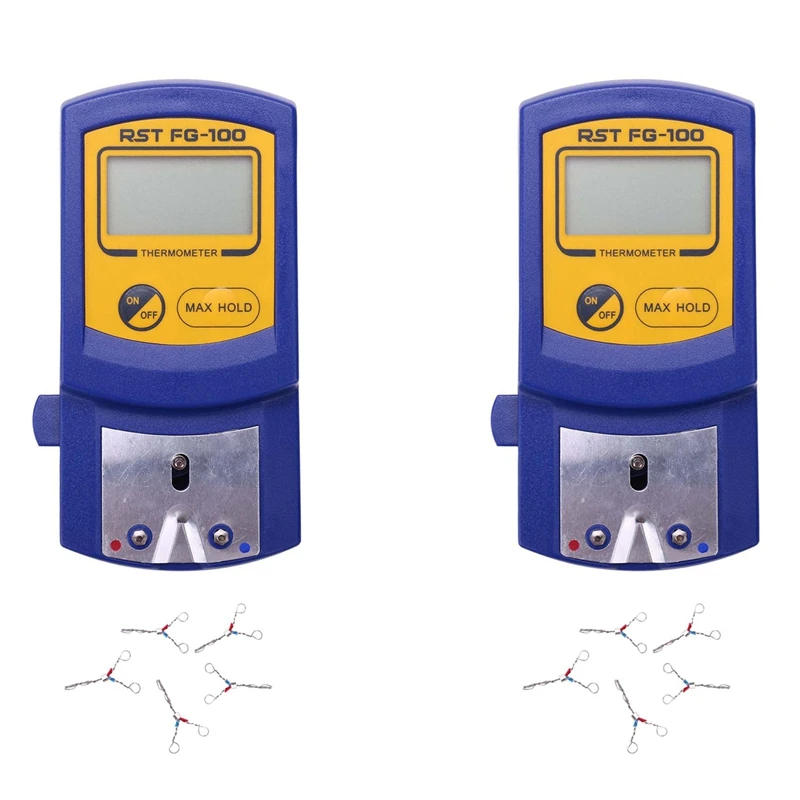 【Горячая】2X FG-100 цифровые жала для паяльника, термометр, тестер температуры для жала для паяльника + 10 шт., бессвинцовые датчики