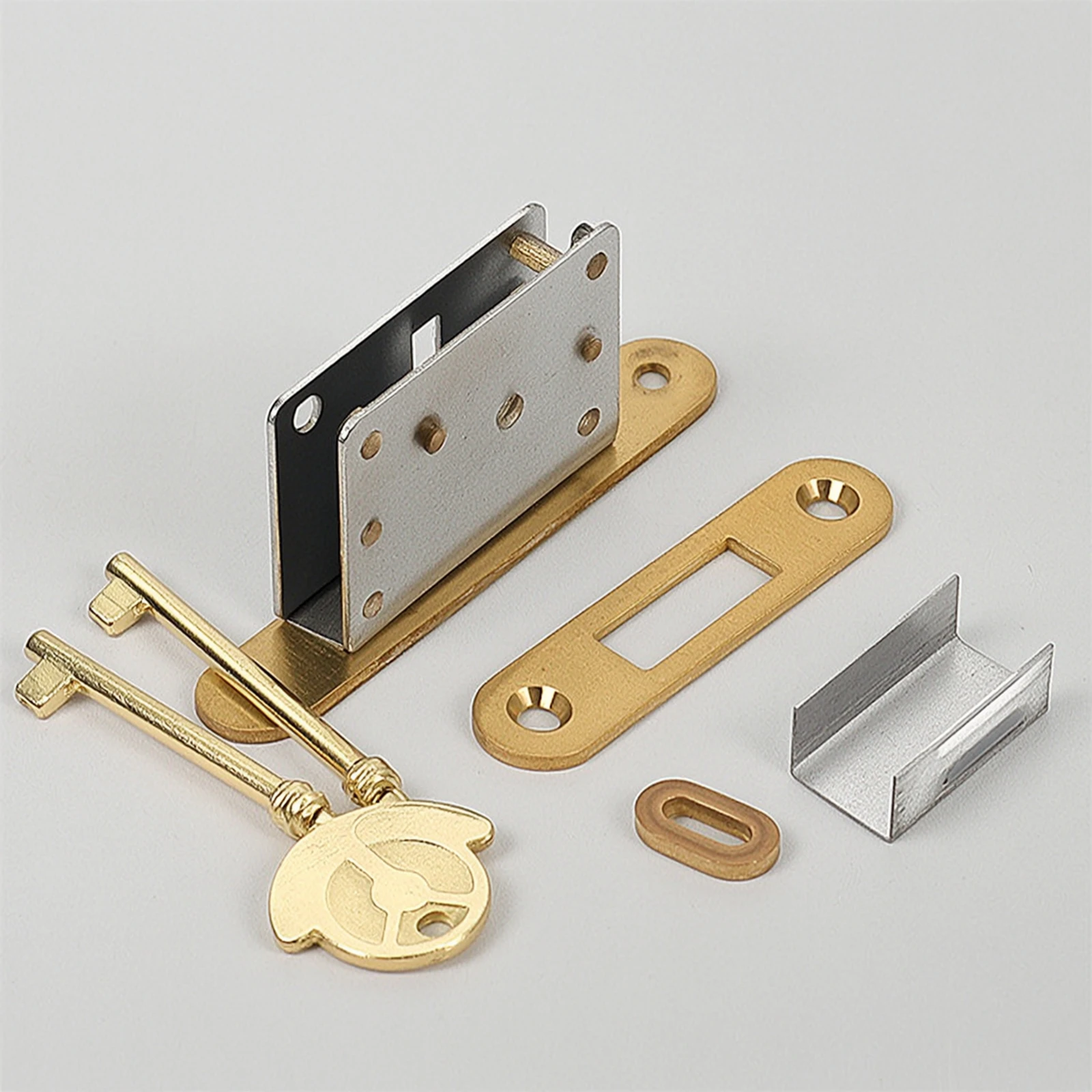 Piano Lock with Keys Inset Piano Lock Hardware Recessed Compact for Woodworkers, Pianos, Instrument Cases