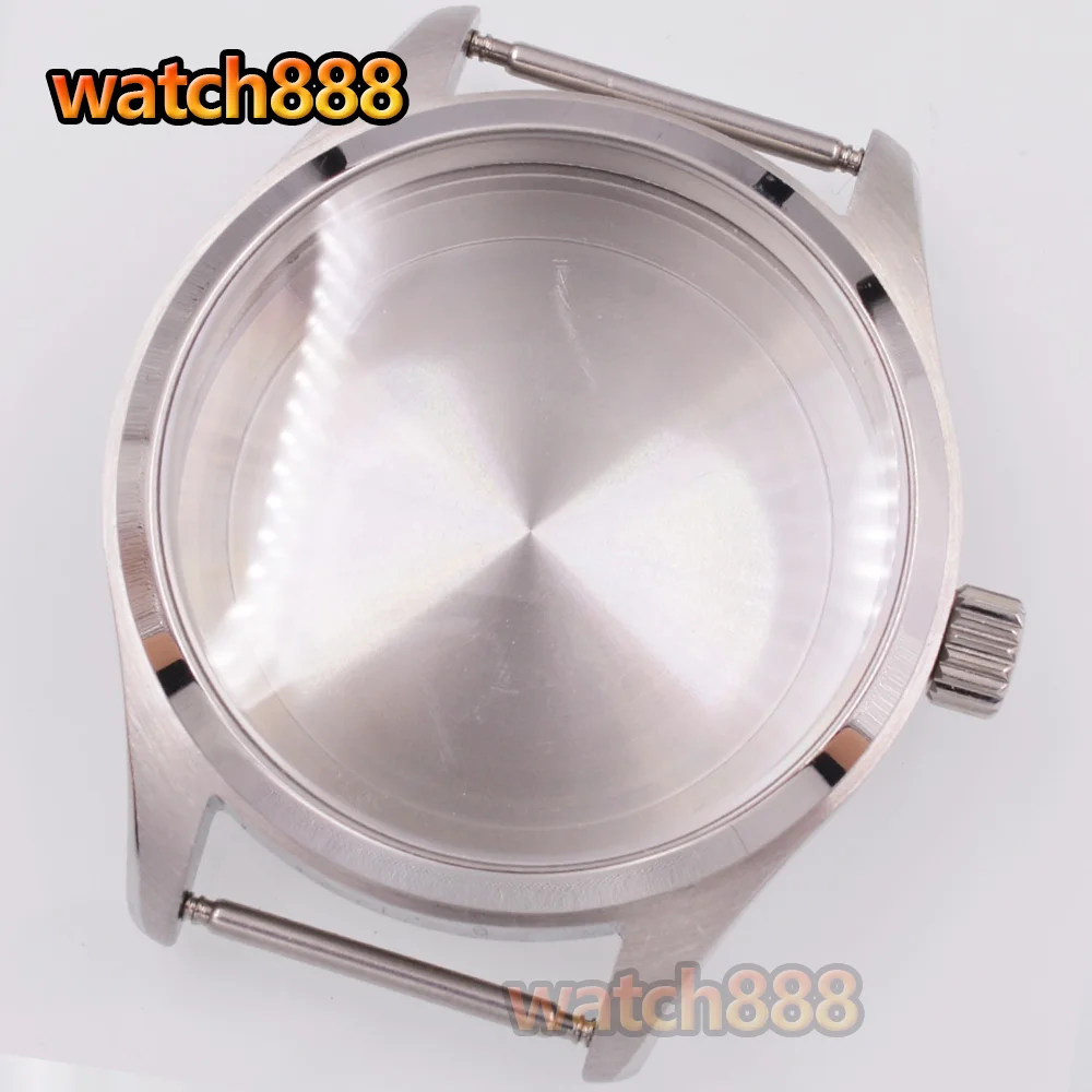 watch888 40mm Stainless Steel Silver/Black/Coffee color Watch Case Sapphire Glass Fit NH35 NH36 ETA2824 PT5000 Movement