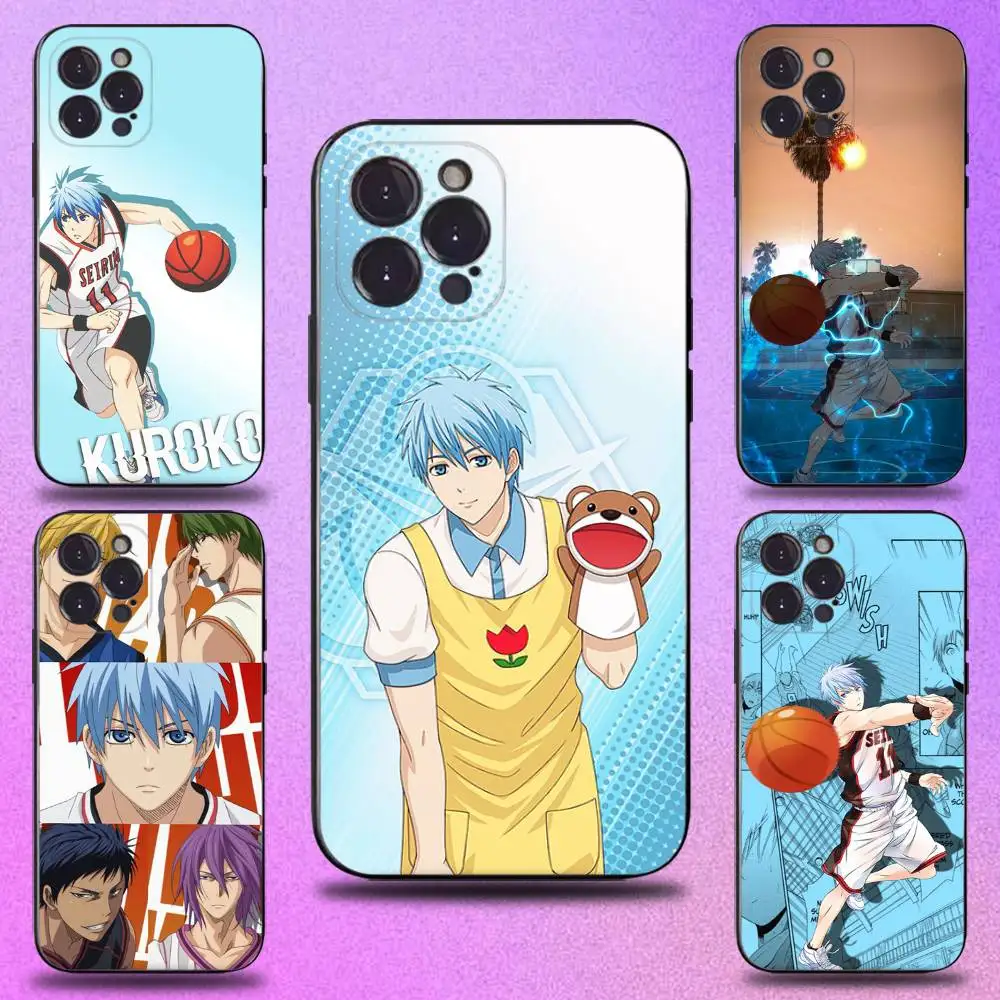 

K-kuroko N-no basket Phone Case For iPhone 16,15,14,13,12,11 Plus,Pro Max,XS,X,XR,SE,Mini,8,7,Soft Silicone Black Cover