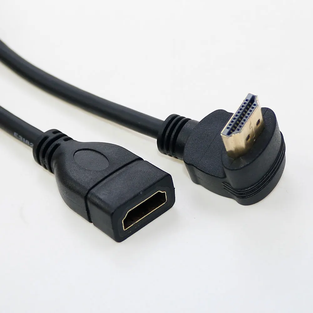 1Pcs Cable HDTV male 90 degree HDMI public to female extension line UP Angle to HD Adapter Male to HDTV AF Extension cord 15cm