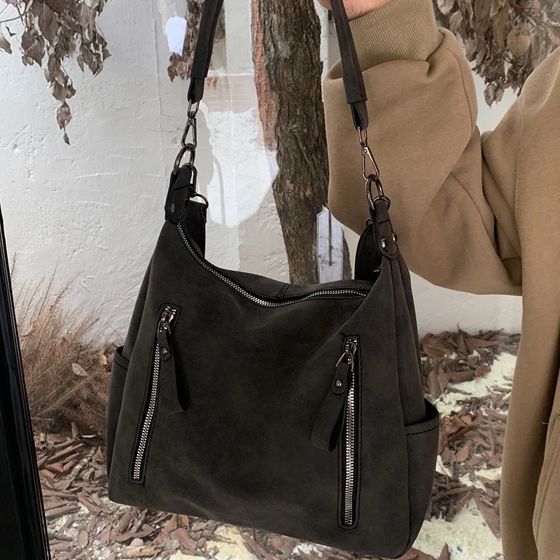 Trendy Women Maillard Style Vintage Tote Bag Lady Affordable Wholesale Messenger Bag Female Large Capacity Commute Shoulder Bag