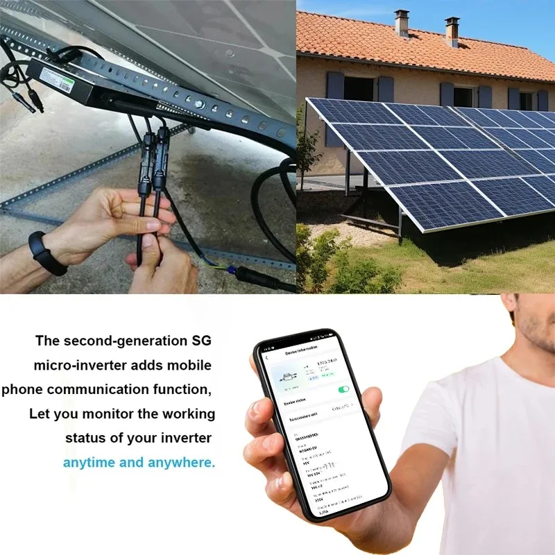 Sukflow Micro Inverter 1000W 230V 96% Efficiency Compact Size Solar Energy Conversion Micro Solar Grid Tie Inverter With WIFI