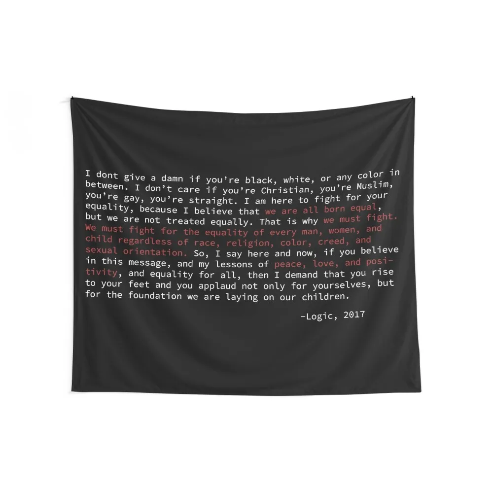 Logic's speech at the 2017 mtv vmas Tapestry Wall Coverings Aesthetic Room Decor Hanging Wall Tapestry