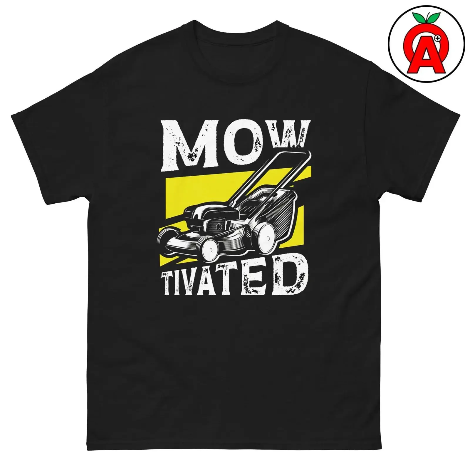Mow Tivated Lawn Care T Shirt Funny Mower  Top Gardening Humor  vintage Washed Stylish Stretched graphic Versatile Unisex