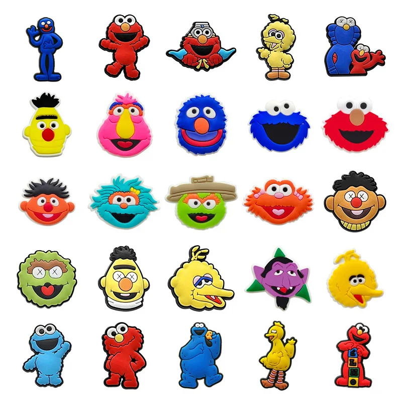 1p MINISO Sesame Street PVC shoe charm cartoon figure shoe accessories wholesale custom comic shoe buckle decoration fit Sandals