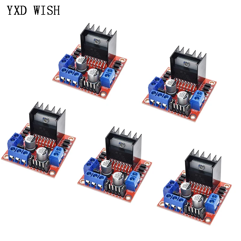 5 sztuk L298N moduł sterownika silnika DC L298N silnik krokowy samochód zdalnie sterowany płyta do krokowego L298 sterownik silnika prądu stałego L298 do Arduino