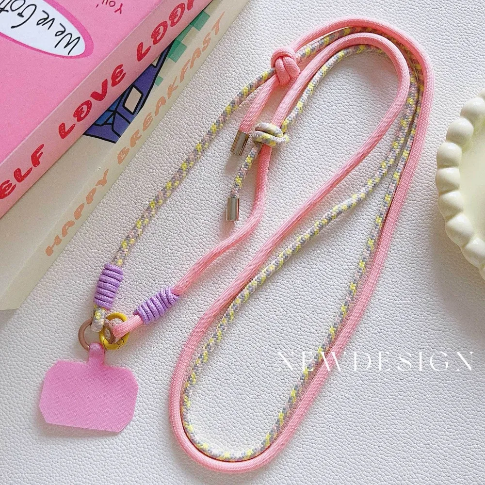 

Красочная подвесная веревка для мобильного телефона, длинная подвесная веревка через плечо на спине, регулируемая подвесная цепочка с защитой от потерь, подвеска-цепочка