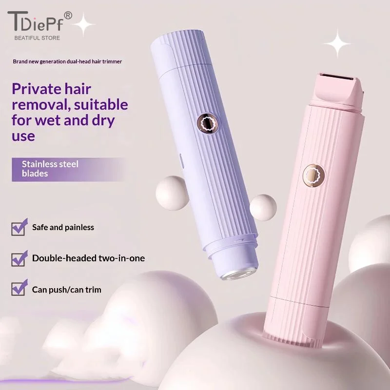 ABS 2 in1 Electric Lady Shaver Razor For Women Painless Hair Removal Rechargeable Body Trimmer Underarm Mustache Epilator Shaver