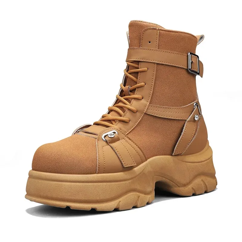 

Men's boots high-top breathable casual shoes height-increasing anti-slip hiking boots sports motorcycle boots, men's ankle boots