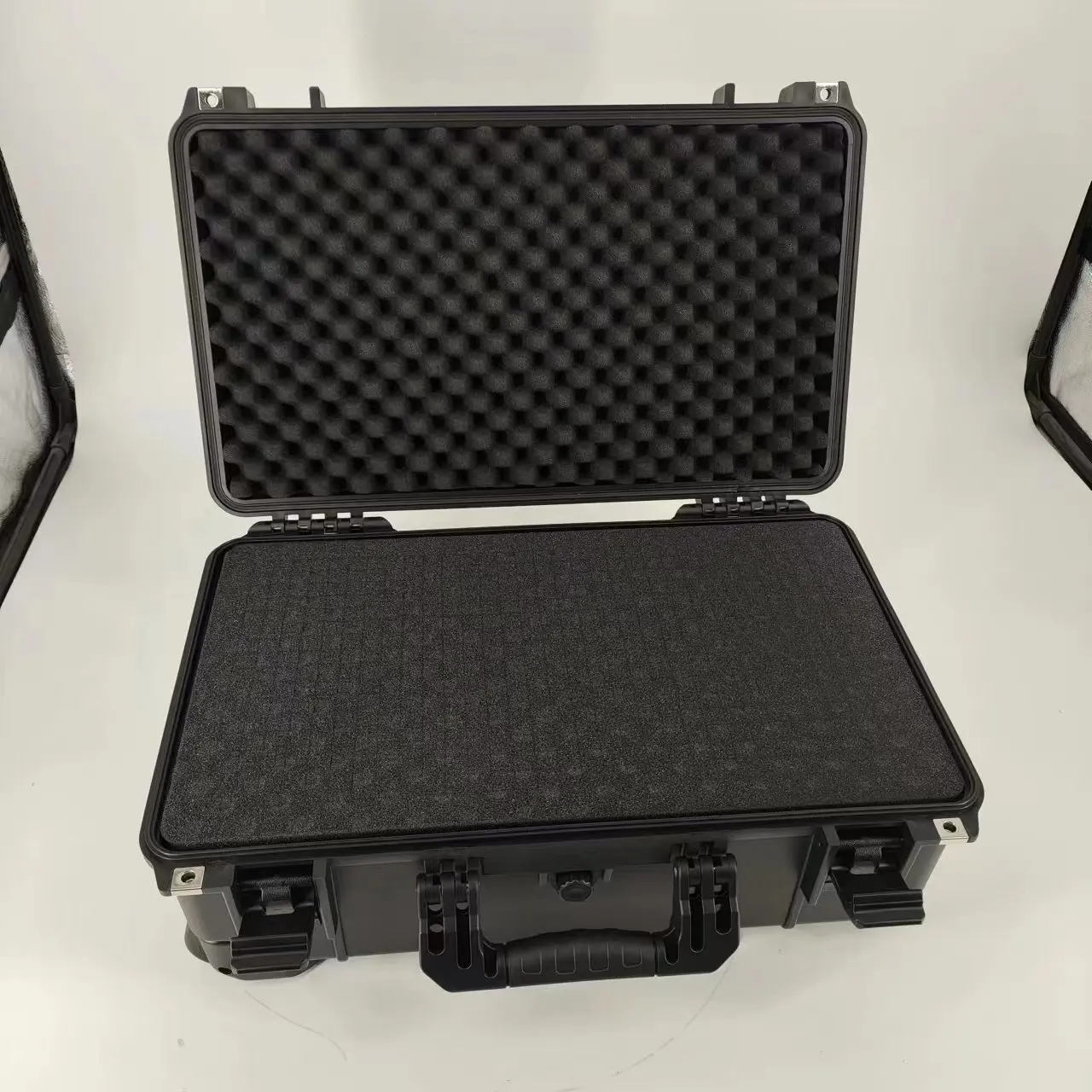 DPC112-9 Factory Price Hard Plastic Equipment Safety Carrying Waterproof Tool Case With Wheels And Tie Rods