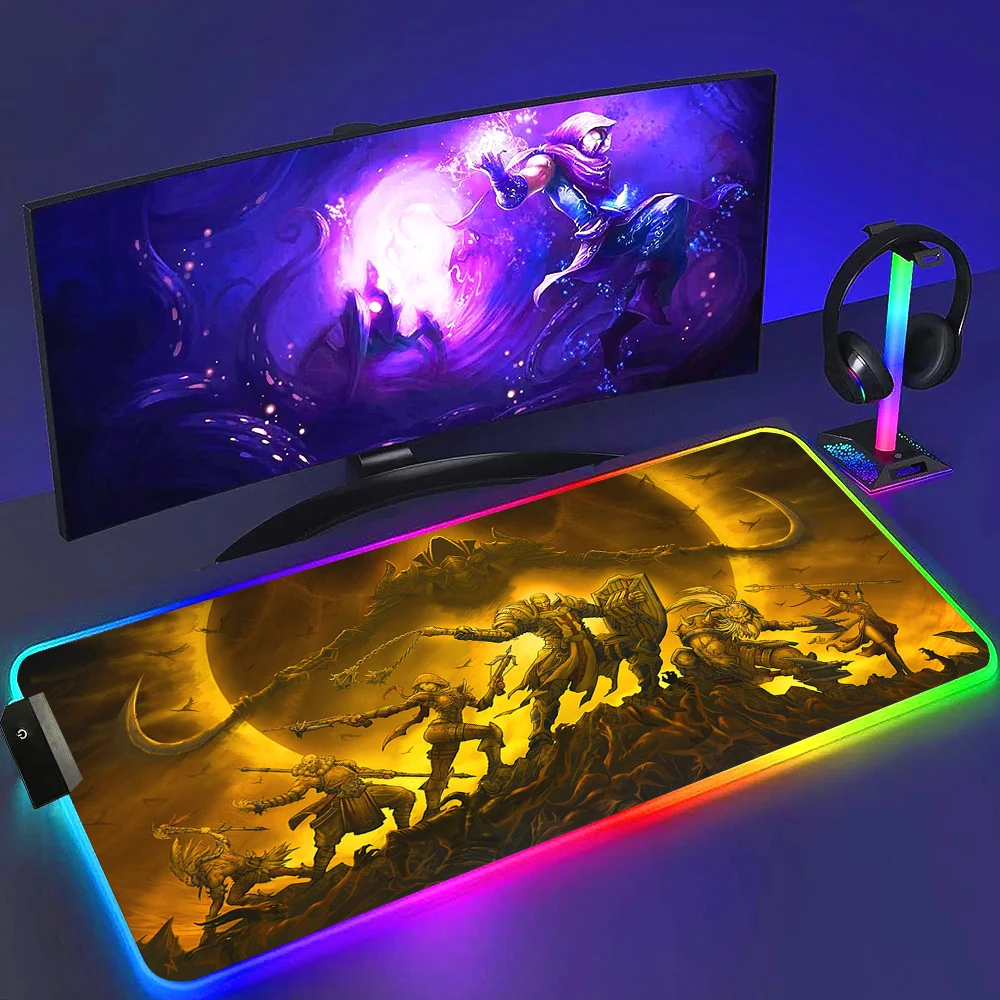 لوحة ماوس ليد من Diablo 4 IV للألعاب ، حصيرة مكتب كبيرة ، ألعاب الكمبيوتر ، XL RGB ، لوحة ماوس مانعة للإنزلاق ، مضيئة ، ماوس بارد ، ماوس مع إضاءة خلفية ، 40x90
