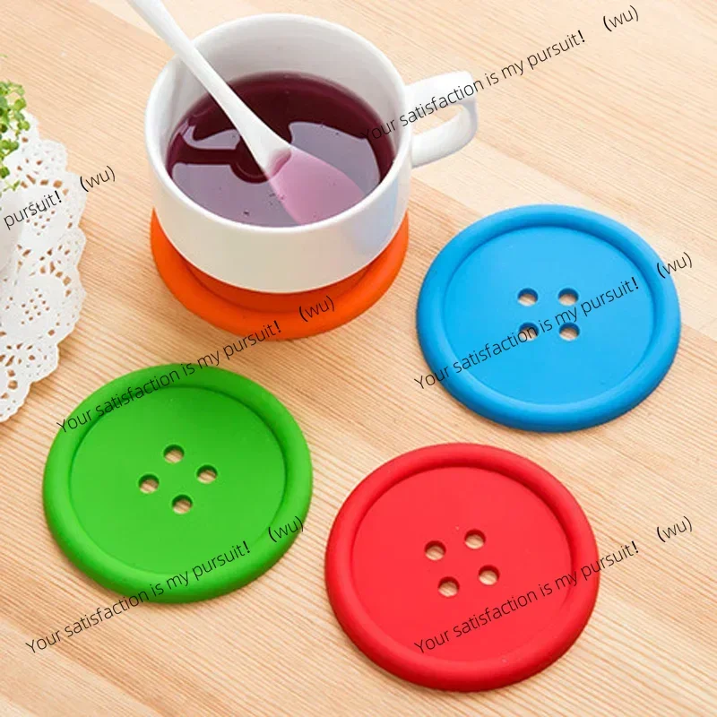 

Круглая многоцветная силиконовая подставка, милая цветная подставка для пуговиц, морозостойкая и термостойкая.