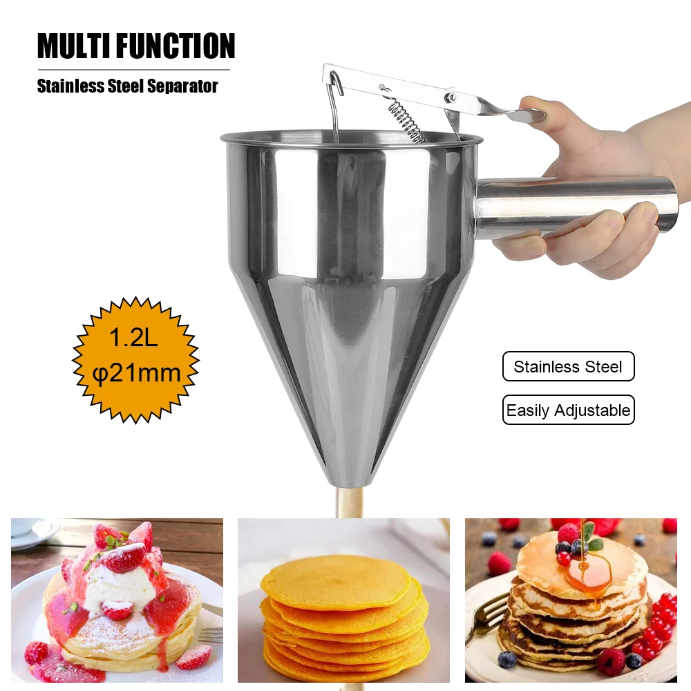 Cupcake Pancake Batter Maker Funnel Dispenser with Rack Stainless Steel Octopus Ball Tools Kitchen Accessories