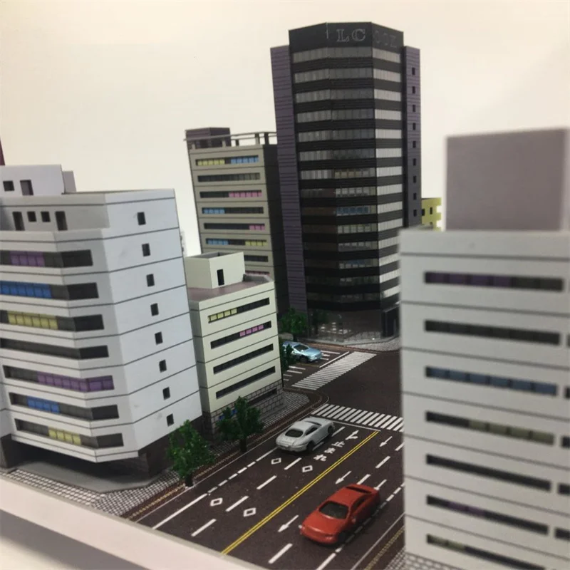 1:300 Scene City Building Sandtischmodell, zusammengebautes Diorama-Layout aus Kunststoff – Detail 2