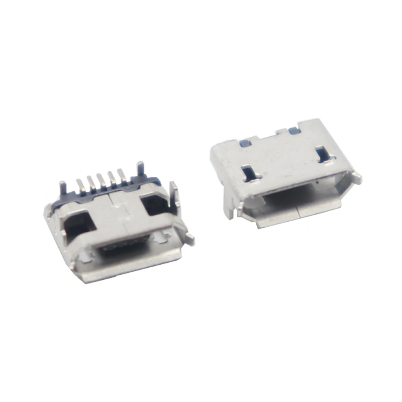 【50-20PCS】Mike Horn seat MICRO USB 5P 5 pin 4 pin socket USB female seat 4.85-7.2 roll edge with post