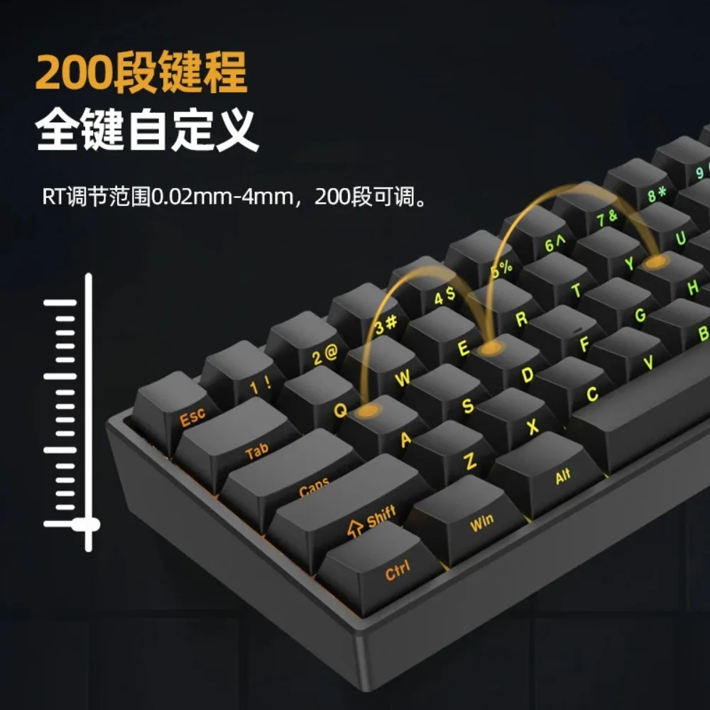 IROK ND63PRO Magnetic Shaft Keyboard Wired Type-c Gaming 0.02mm Customized HotSwap Ergonomic Esports Mechanical Keyboard Office