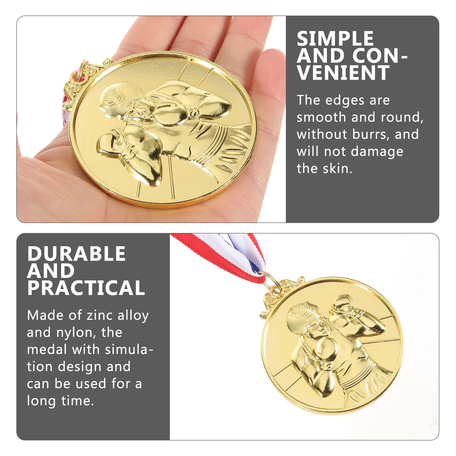 5Pcs Sports Medals Competition Zinc Alloy Medals for Race Game Awards Encouragement Reward Prize Competition Supply