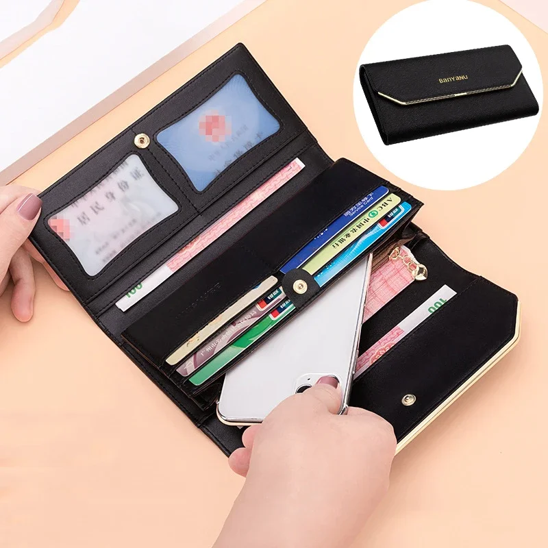 New Fashion Long Women Wallets Luxury Designer Genuine Leather RFID Card Holder Wallet for Women Clutch Purse Wallet Red Purses