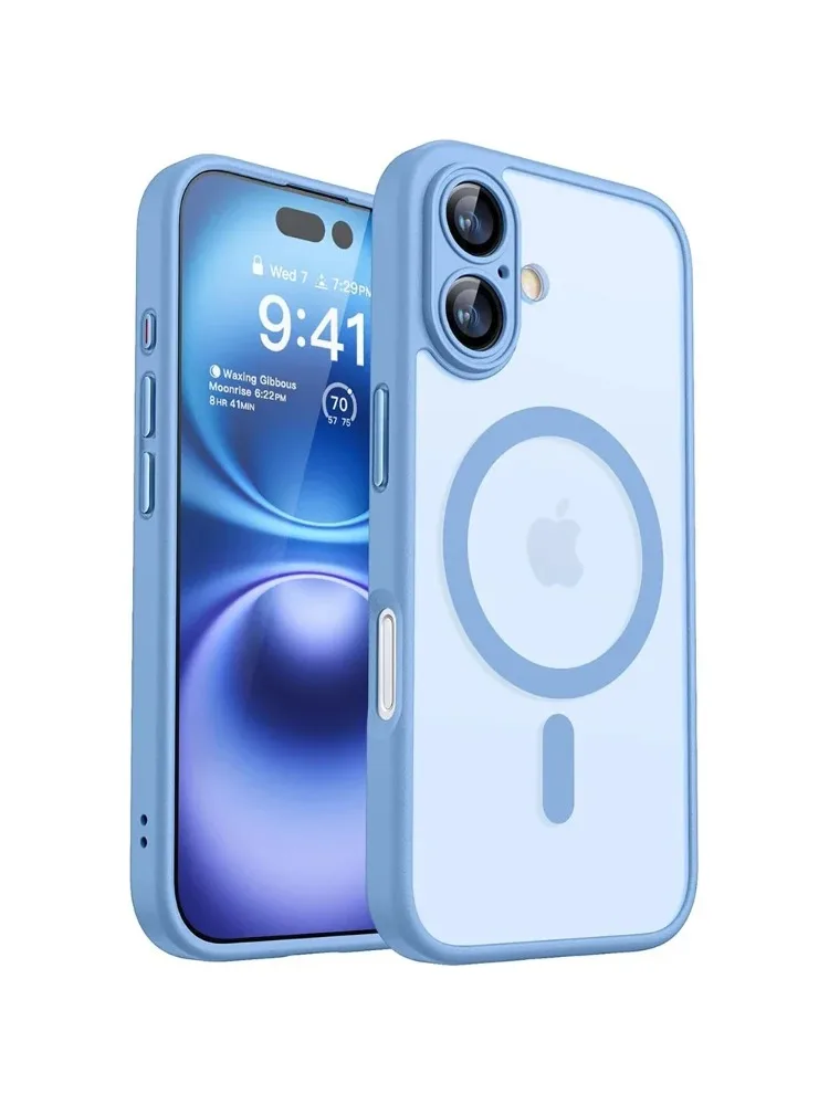 Matowe Magnetyczne Przezroczyste Etui Ochronne Odporne na Wstrząsy do iPhone 17 16 15 14 Plus 13 12 11 Pro Max Kompatybilne z Bezprzewodowym Ładowaniem Magsafe — 2