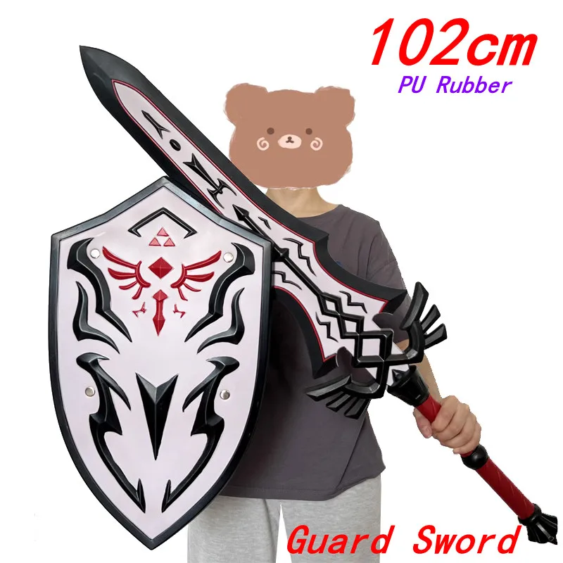 WW-Épée de Protection Royale Noire en PU pour Cosplay, Arme de oral alier, Accessoire de Jeu, Cadeau d'Halloween, 1:1