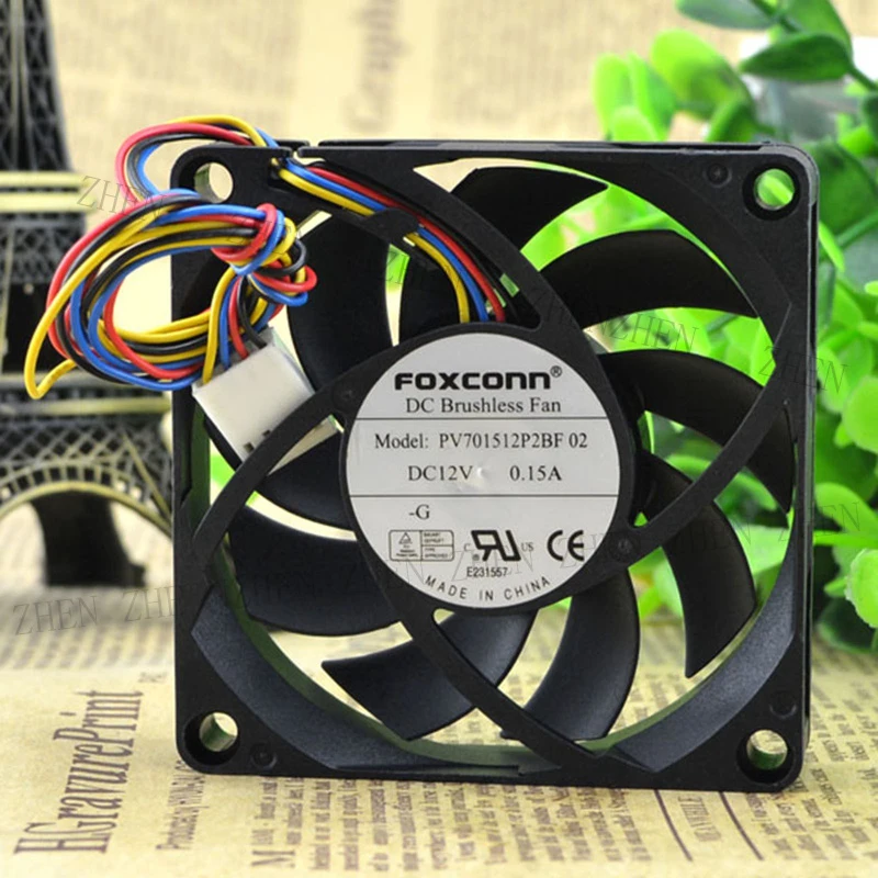 S New for FOXCONN PV701512P2BF 02 DC 12V 0.15A 4-wire PWM cooling fan#QW