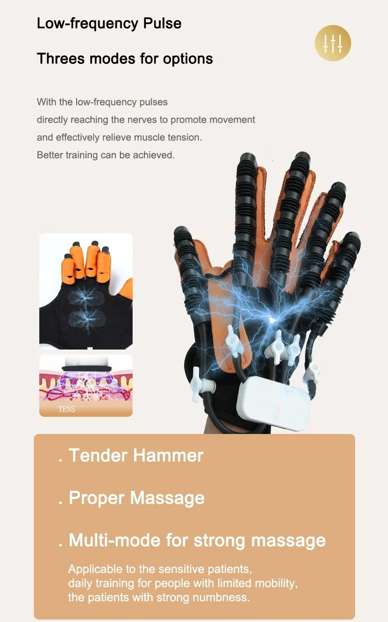 Low-frequency Pulse Warm Compress Stroke Rehab Robot Glove Finger Recovery Training Equipment Robotic Rehabilitation Glove