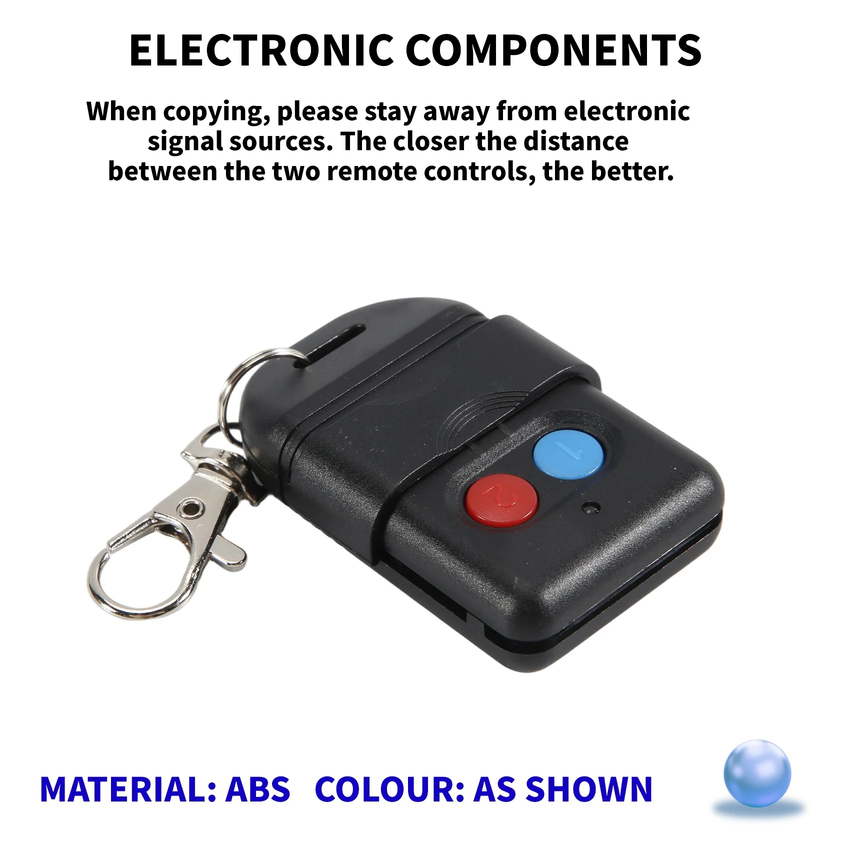 Y47A 8 Dip Switch 433Mhz Smart Copy Remote Control, Fixed Code 2 CH Duplicator for Gate Garage Door Opener Alarm System