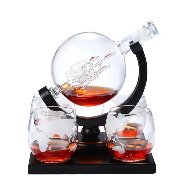 Imagem -05 - Decanter de Vidro de Borosilicato Alto Criativo Terno Garrafa de Bolha de Vidro Exibição de Artesanato Bandeja de Vidro de Vinho Novo