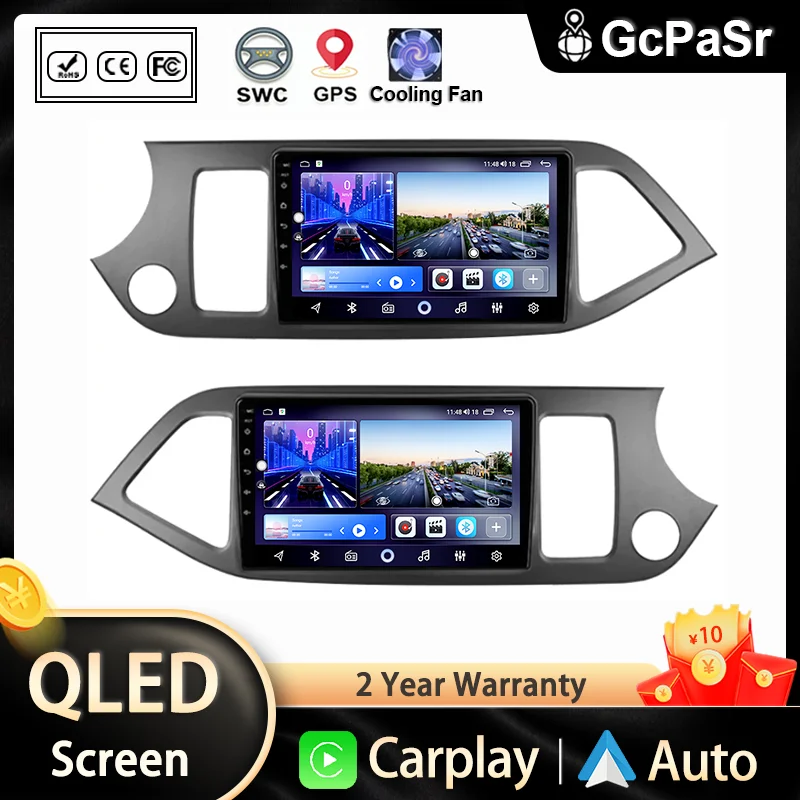 

Autoradio Android 12 Auto For KIA PICANTO Morning 2011-2016 lettore multimediale Carplay Stereo No 2Din DVD navigazione GPS