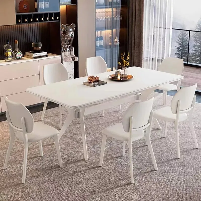 

Cream Luxury Dining Table Rectangular Unique Nordic Room Decor Dining Tables White Cloud Mesas De Comedor Lounge Suite Furniture