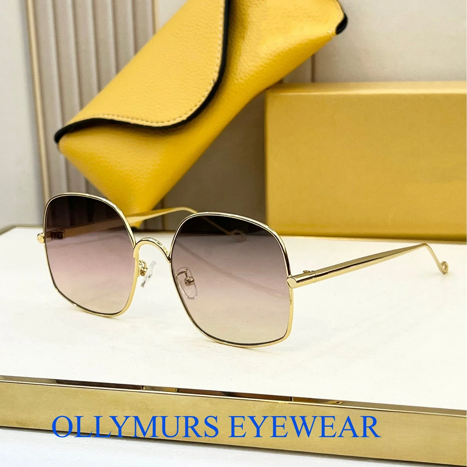 شخصية مربع الذهب الحرير الأصلي مصمم LOE المرأة النظارات الشمسية النظارات البصرية المألوف تنوعا النظارات الشمسية LW55055U #4