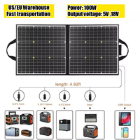 Portable Solar Panel 100W 18V  Foldable Solar Cell Battery Charger Monocrystalline Outdoor Power Supply RV Solar System