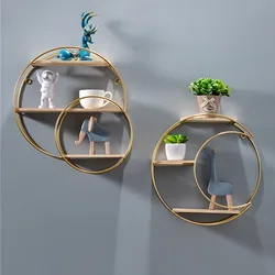 Simple and Creative Iron art Wall Decoration Restaurant Wall Decoration Rack Wall Storage Rack Milk Tea Shop Wall Shelf