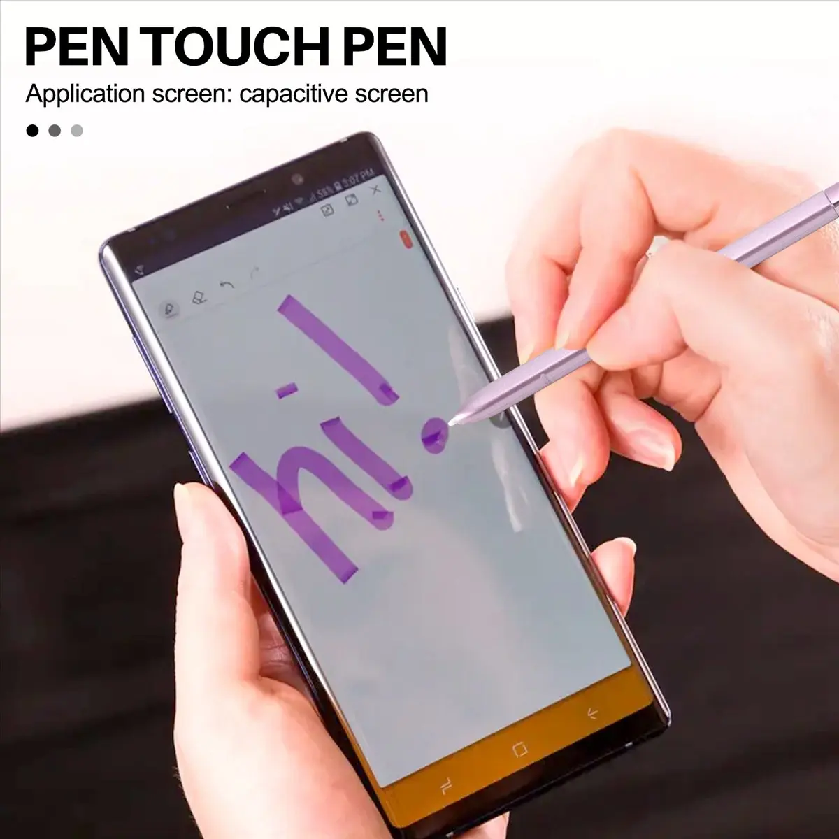 (A23G) Multifunctional Pens Replacement For Samsung Galaxy Note 9 Press Stylus S Pen(Purple)