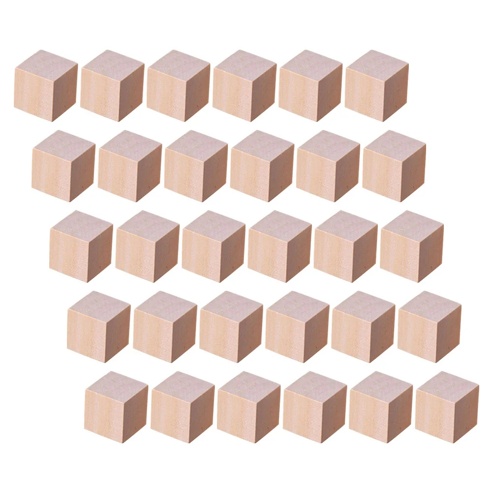 

50 Pcs Wooden Cube Architecture Model Materials Bargain Toy Baby Shower Crafts Jigsaw Blocks Carving Activity