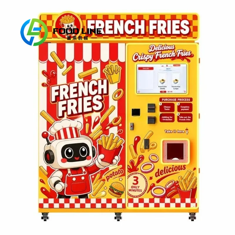Commercial Potato Fry Vending Machine, Fast Pre‑heating System Short Waiting‑Time Self‑Service French Fries Vending Equipment
