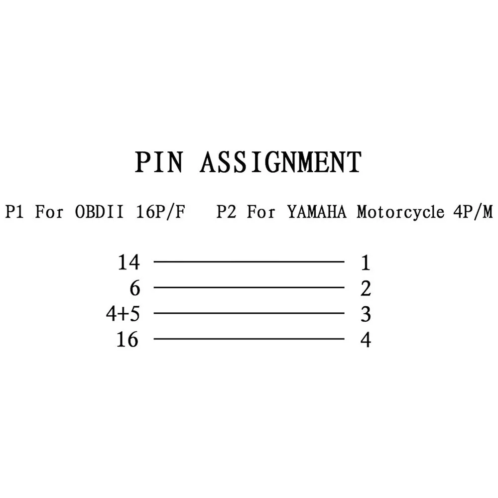 OBD Motorcycle Adapter for Yamaha 4 Pin Adapter Connector Diagnostic Plug Cable - OBD2 16Pin to 4Pin