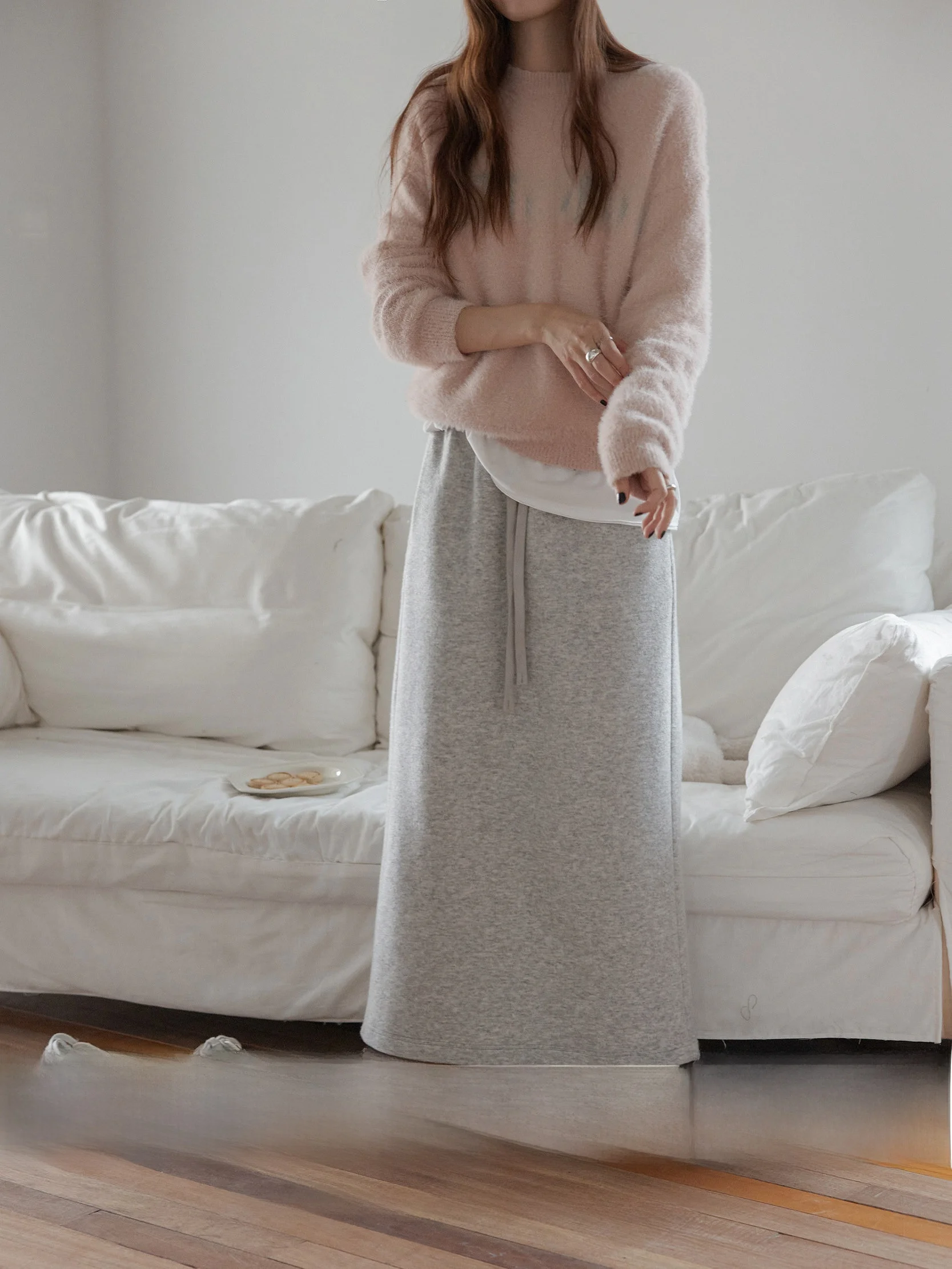 

VNOOK Knitted Mid-Length Loose Waist Thiened Fce Women's Skirt Straight Cut Commute Sle Polyester Nylon Acrylic Wool B...