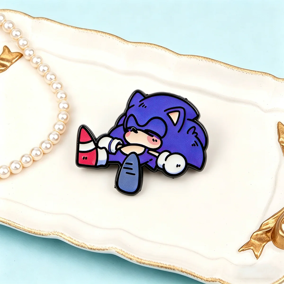 Game Enamel Pins Cute Hedgehog Cartoon Animal Brooch Badge For Backpack Clothing Decor Prop Accessories Fans Collectible Gift