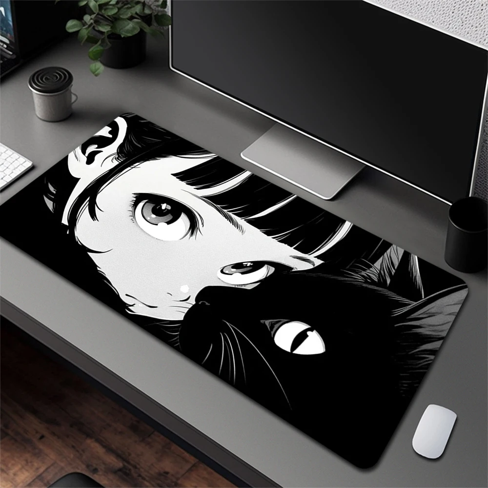 Non-Slip Keyboard Mousepad Office Large Computer Mouse Pad Cute Cat Mouse Mat Rubber Laptop Desk Mat Gaming Keyboard Pad Gamer