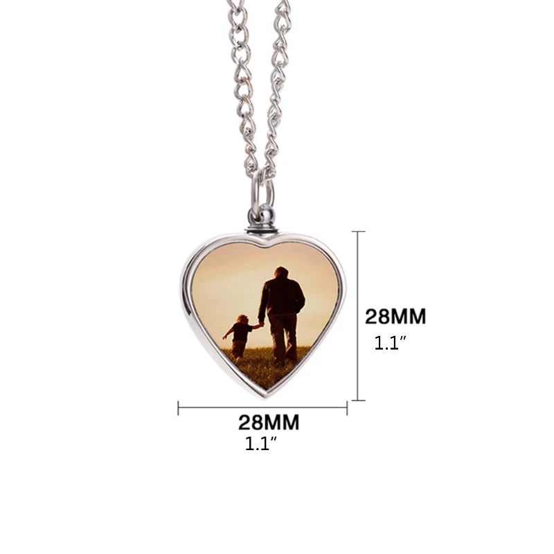 Cremation Jewelry for Ashes Pendant Sublimation Pet Heart Urn Necklace Memorial Jewelry for Pet/Dog\'s Ashes