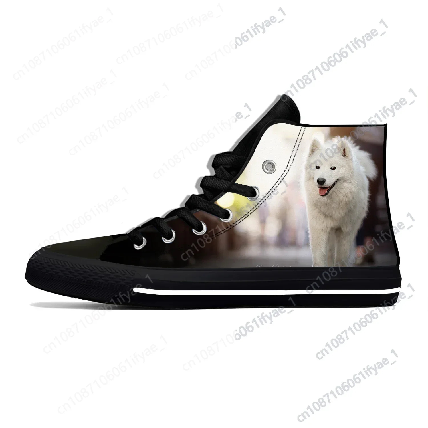 Heißen Sommer amerikanischen Eskimo Hund geschnitten Kawaii Mode leichte High-Top coole Leinwand Schuhe Männer Frauen lässig Turnschuhe Board Schuhe