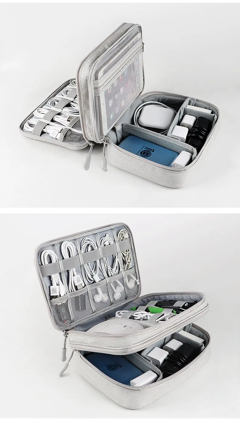 Aufbewahrungstasche für digitales Zubehör, große Kapazität, wasserdichte Organizer-Tasche für Kabel und Kopfhörer – Detail 13