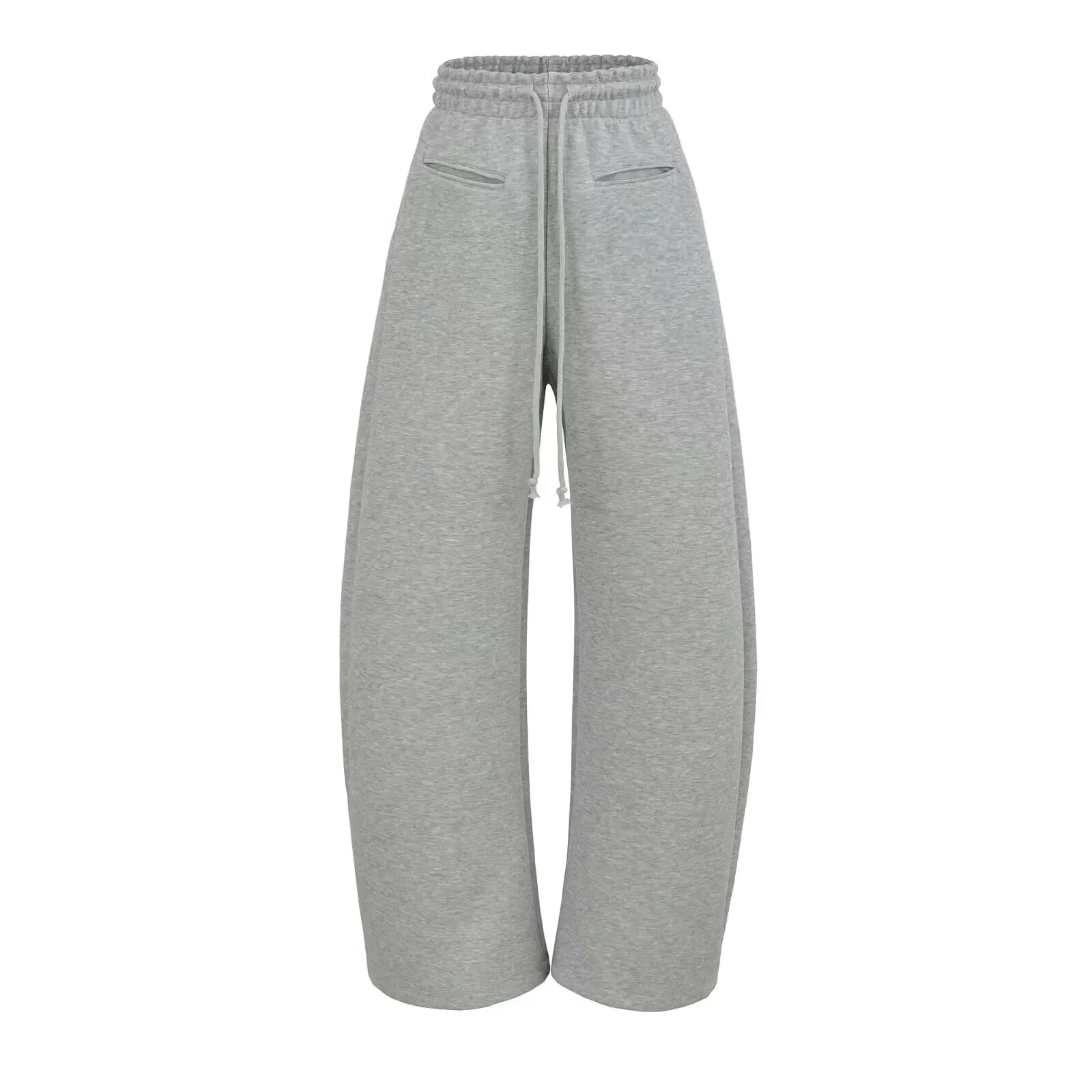 Pantaloni casual a gamba larga con strato d'aria retrò americano da donna Pantaloni casual larghi in vita elastica sottile quotidiana tutto-fiammifero misto cotone